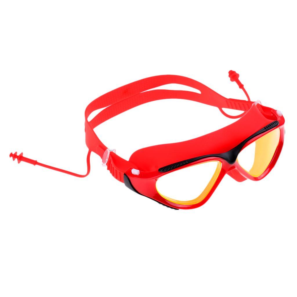 Adjustable Adult Swim Race Swimming Goggles Glasses Anti Fog UV Protection with Ear Plug + Protective Case