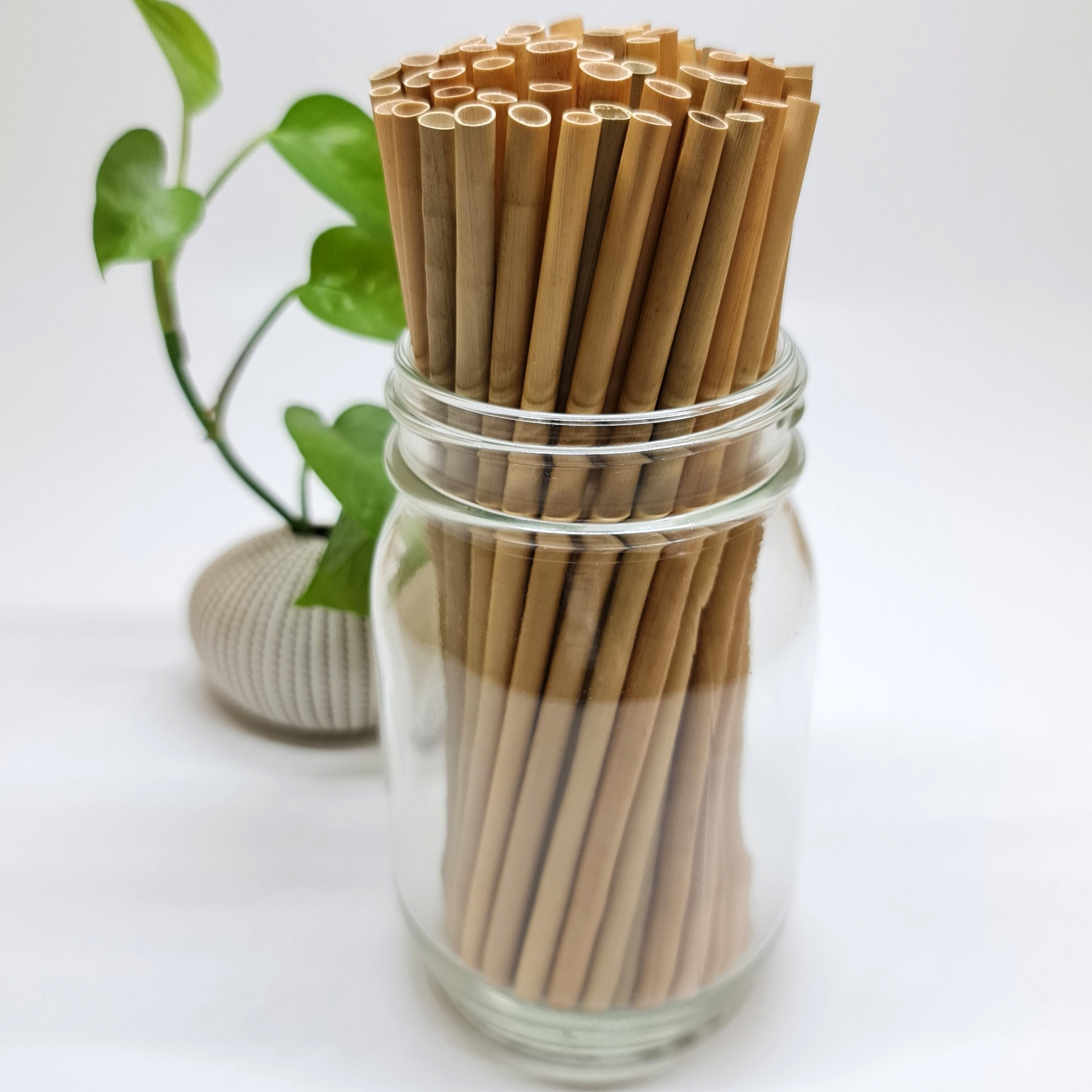 Hộp 100 ống hút cỏ (Grass straws) dài 17 cm - Hàng cao cấp xuất khẩu - Không tan, không biến dạng trong nước - Dùng được tất cả các loại nước