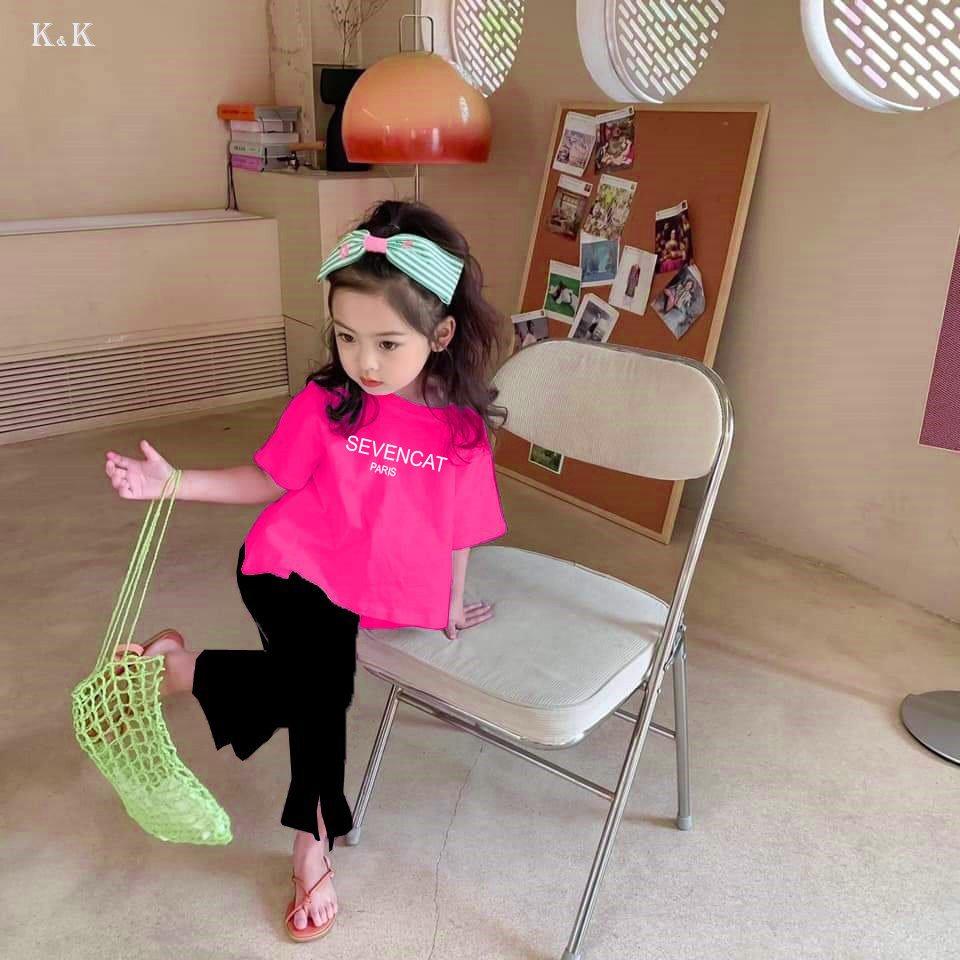 ̛̀ ̉ - Đồ bộ bé gái áo form rộng, quần ôm body, thun cotton - SockiMall