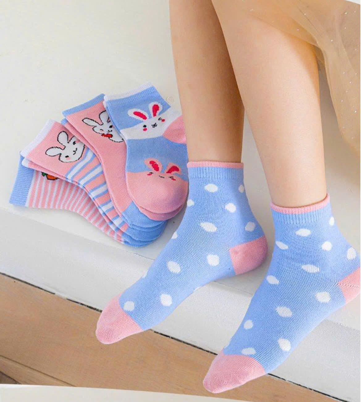 SET 5 ĐÔI TẤT VỚ 37 DỄ THƯƠNG TỪ 1-12 TUỔI DÀNH CHO BÉ GÁI