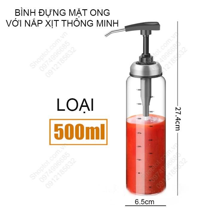 Bình đựng mật ong, nước sốt cà chua, tương ớt đa năng BMO02, nắp xịt tiện dụng