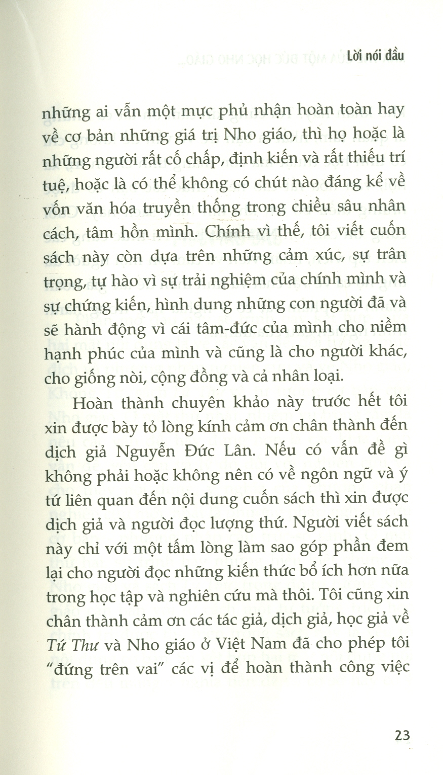 Khả Thể Của Một Đức Học Nho Giáo Trong Sách Tứ Thư