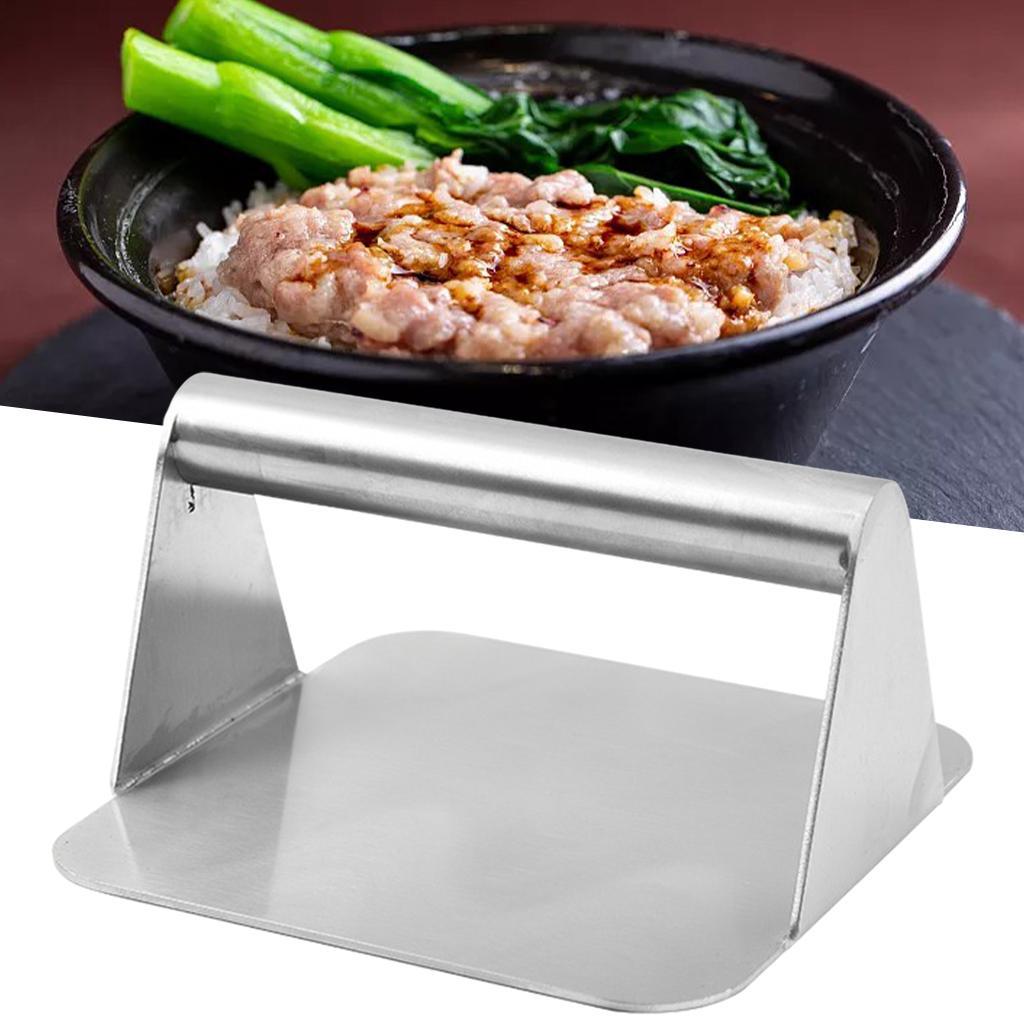 2pcs Manual Burger Press Meat Smasher Bacon No-Rust Accessory Kitchen Tool
