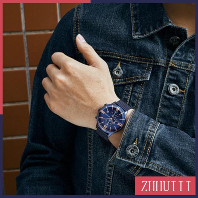 Đồng Hồ Quartz 3 Sub-dial Chất Liệu Thép Không Gỉ Chống Thấm Nước