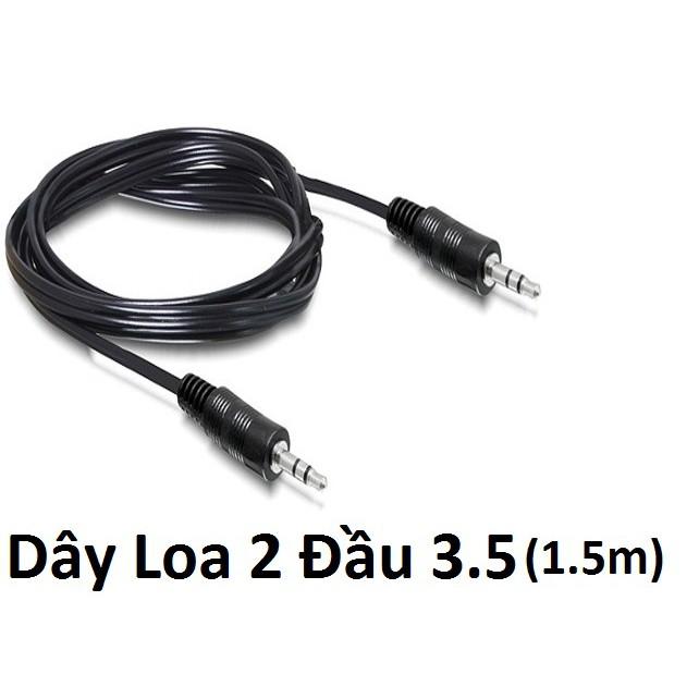 Cáp nối dài dây loa 2 đầu dương chuẩn 3.5 loại 1.5m (Đen)