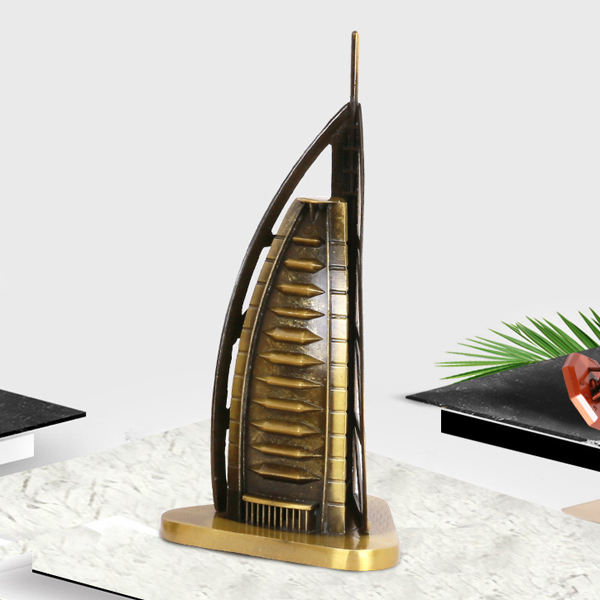 Mô hình khách sạn Burj Al Arab cao 15 cm (Màu Vàng Rêu)
