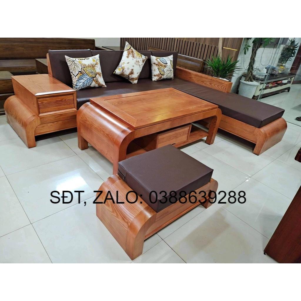Bộ bàn ghế sofa gỗ sồi Mỹ phòng khách giá thật