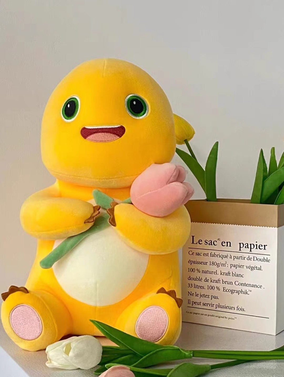Gấu bông Rồng Sữa Vô Tri Đáng Yêu, Rồng Vàng, Khủng Long Hoạt Hình Cute