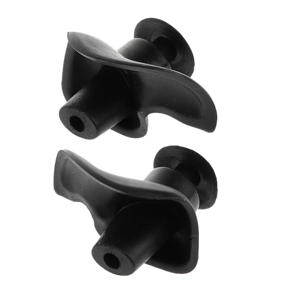 5- Swimming Ear Plug Silicone Ears  Hearing  with Case Black
