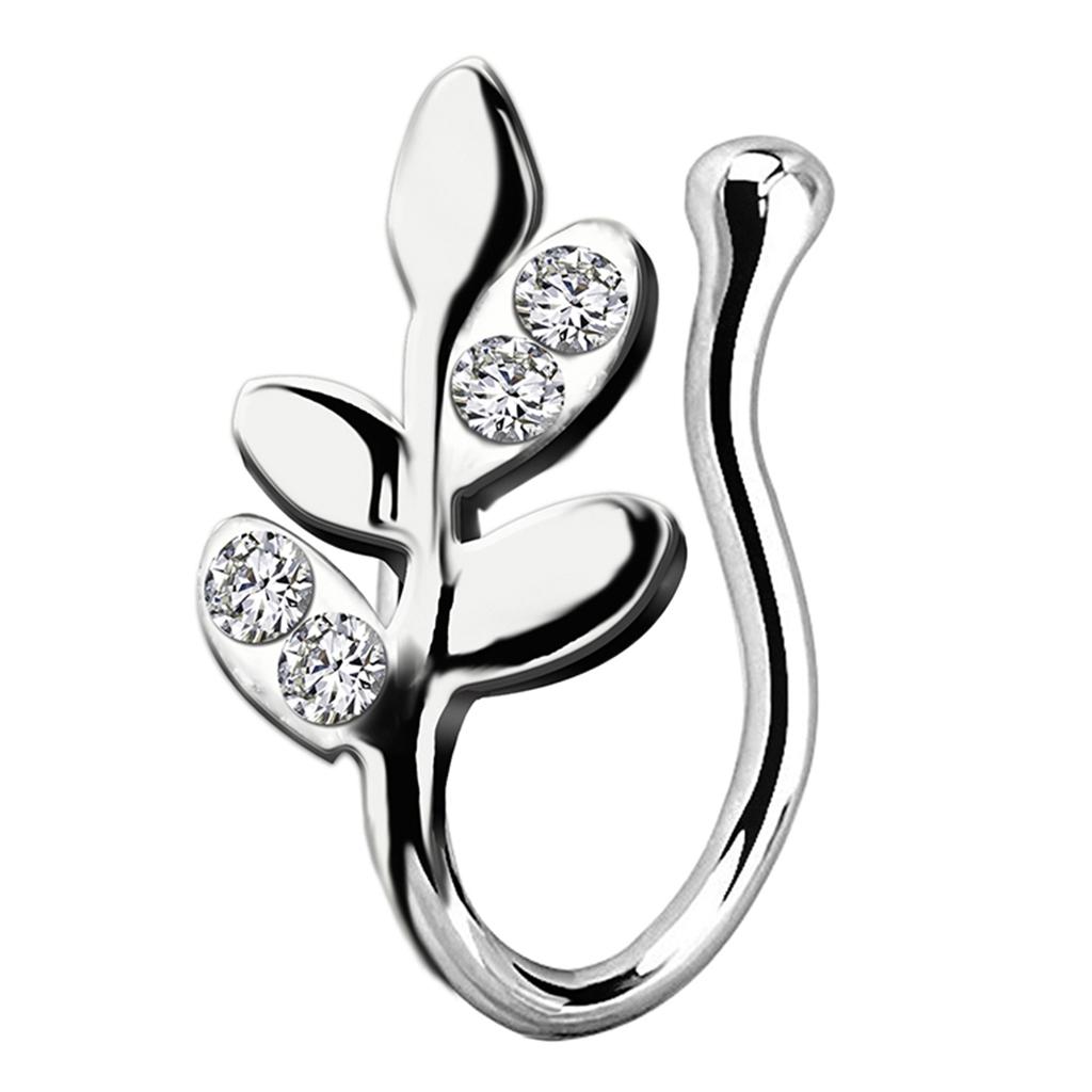 Fake Nose Rings 18G Faux Fake Lip Ear Septum Ring Non Piercing Silver