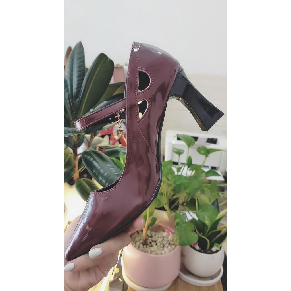Giày cao gót nữ quai ngang ROSATA RO390 - 7p - Đen, Đỏ - HÀNG VIỆT NAM - BKSTORE