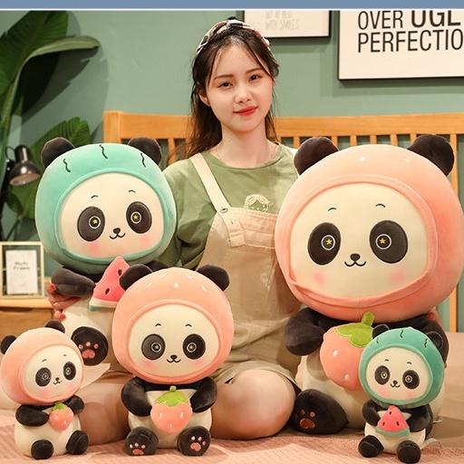 Gấu Bông Gấu Trúc Ôm Dưa Hâu, Gấu Ôm Dâu Tây Dễ Thương