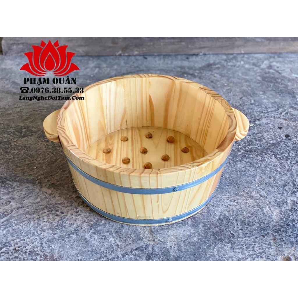 Chỗ gỗ bé ngâm tay chân, chậu gỗ rửa mặt