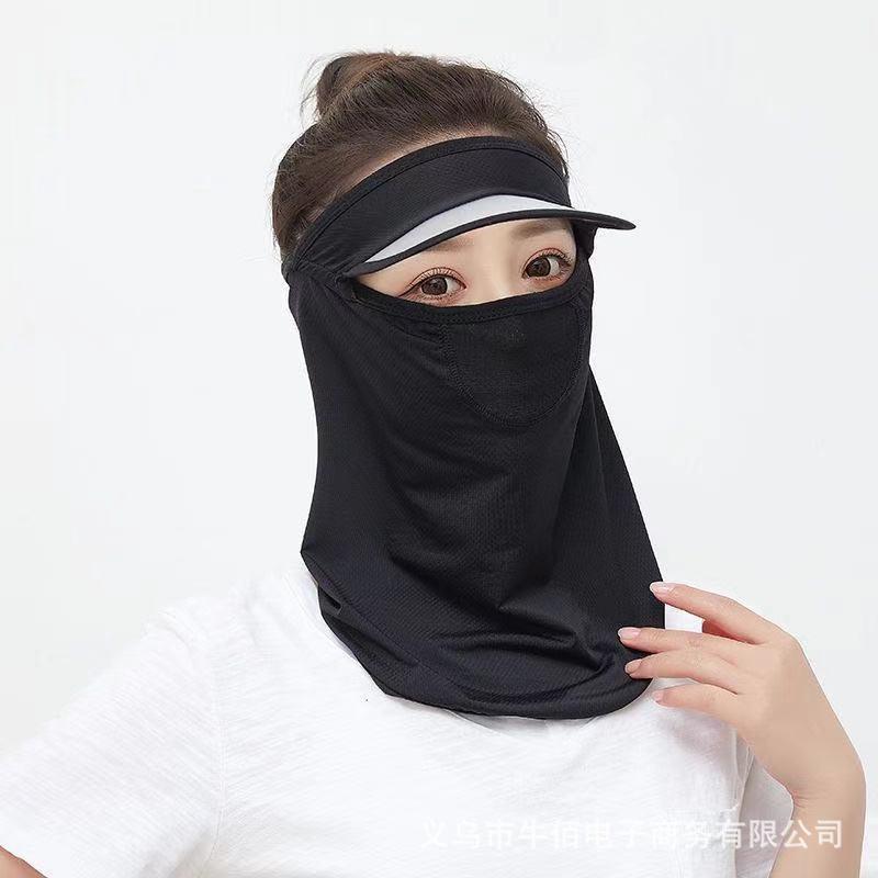 Mũ trùm mặt ninja chống nắng có chìa rộng che kín mặt vải thun thoáng mát thích hợp chạy xe, lao động ngoài trời