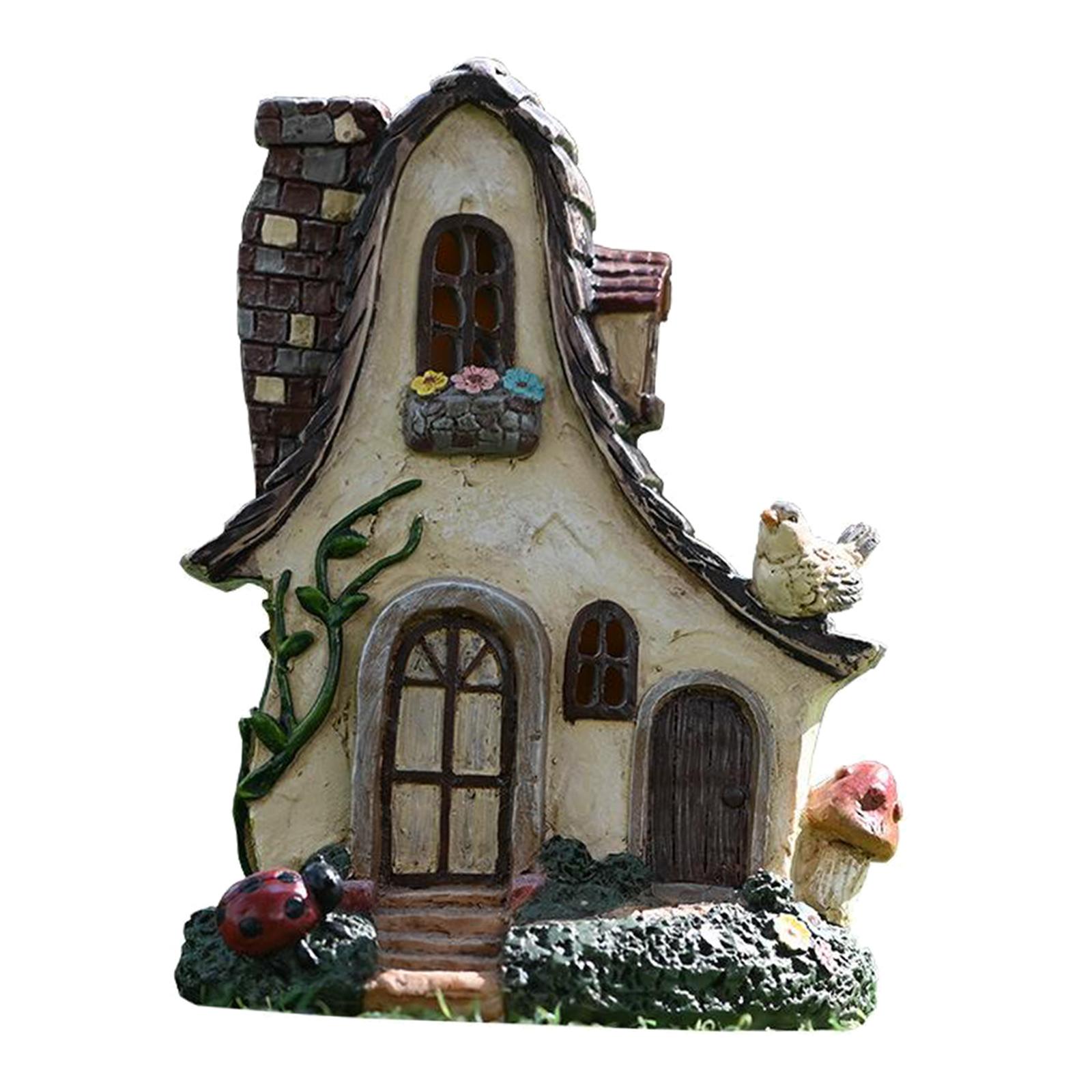 Garden or Indoor Ornament Fairy House Waterproof Resin Sculpture