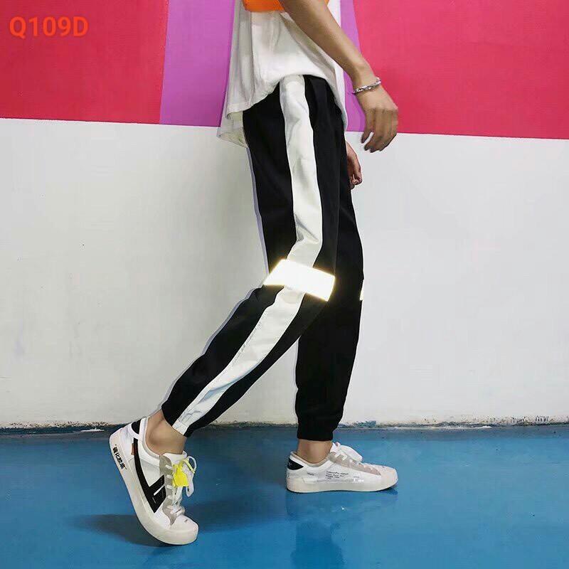 Quần Jogger Nỉ Unisex Phản Quang Gối/Quần Jogger NỈ Nam Nữ Phản Quang/Quần jogger phản quang phát sáng 1 soc