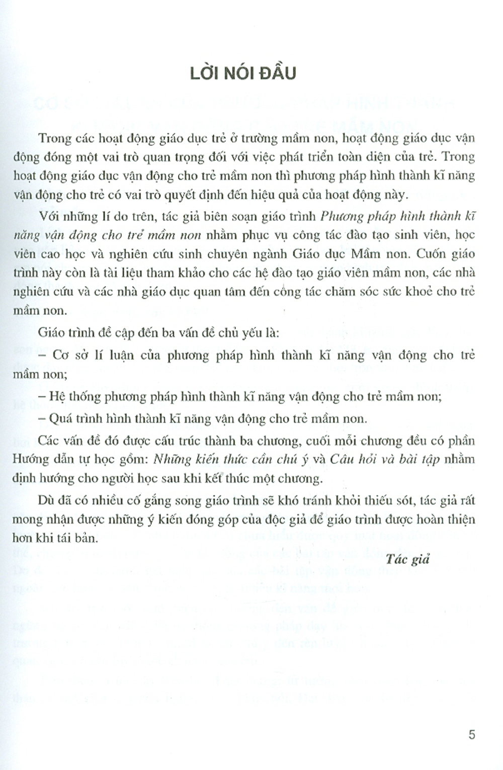 Phương Pháp Hình Thành Kĩ Năng Vận Động Cho Trẻ Mầm Non