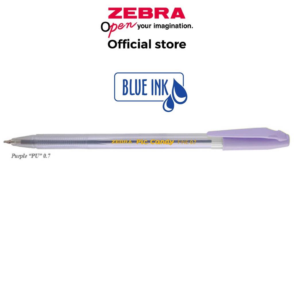 Viết bi nắp Pic Candy 0.7mm hộp 12 cây mực xanh - Zebra
