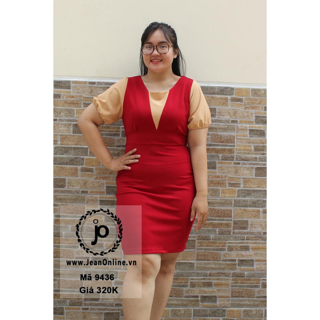 Bigsize Nữ - Đầm Body Tay Phối , váy ngoại cỡ, hàng thiết kế có sẵn từ 60kg đến 90kg