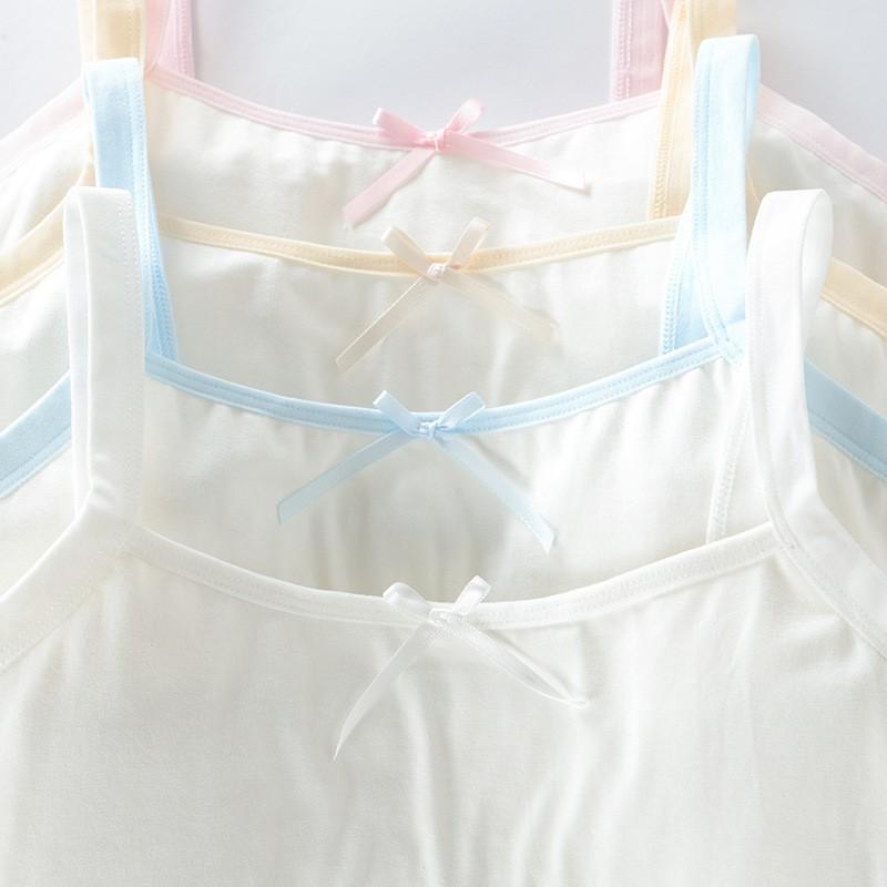 Hình ảnh Bộ 5 áo lót lá học sinh cotton dây nhỏ đệm mỏng mềm mát dành cho bé cấp 1, cấp 2