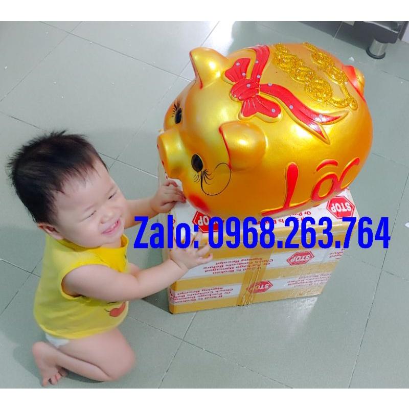 heo đất có nơ tài lộc size lớn 35cm