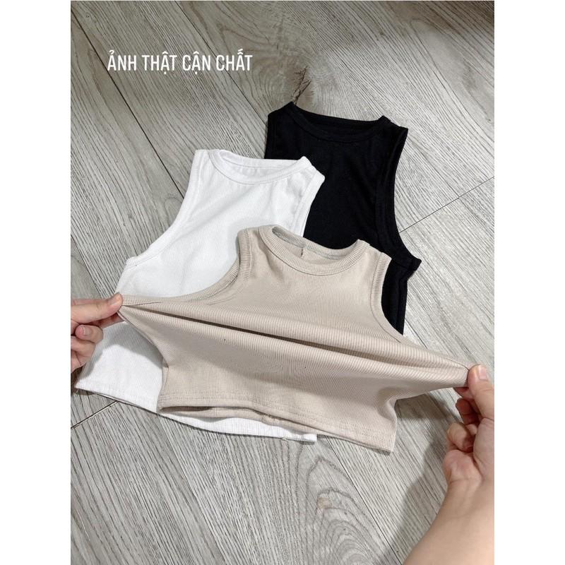 Áo ba lỗ nữ croptop ôm body trơn ulzzang, Áo 3 lỗ nữ trơn chất thun co giãn phong cách Hàn Quốc