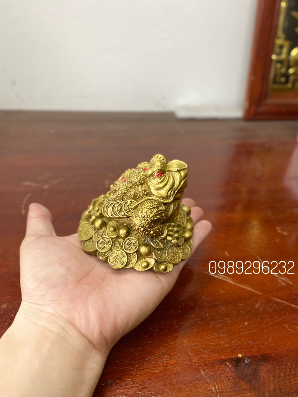 Cóc ngậm tiền Thiềm thừ 3 chân hút tài lộc vật phẩm phong thuỷ bằng đồng - Thềm thừ chiêu tài lộc