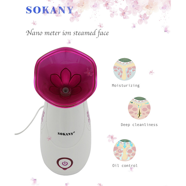 Máy xông hơi mặt phun sương  sokany618- 280w thảo dược giúp se lỗ chân lông, trắng sáng rạng ngời