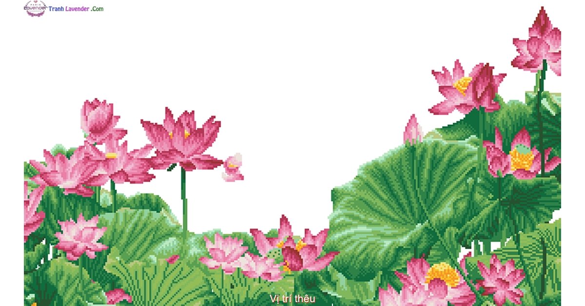 Tranh thêu chữ thập cha mẹ hoa sen gánh gồng LV3463 80 x 50 cm - chưa thêu