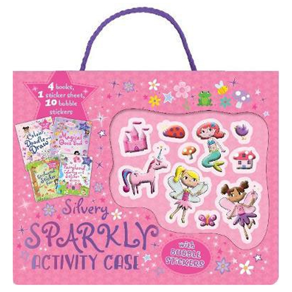 Silvery Sparkly Activity Case With Bubble Stickers