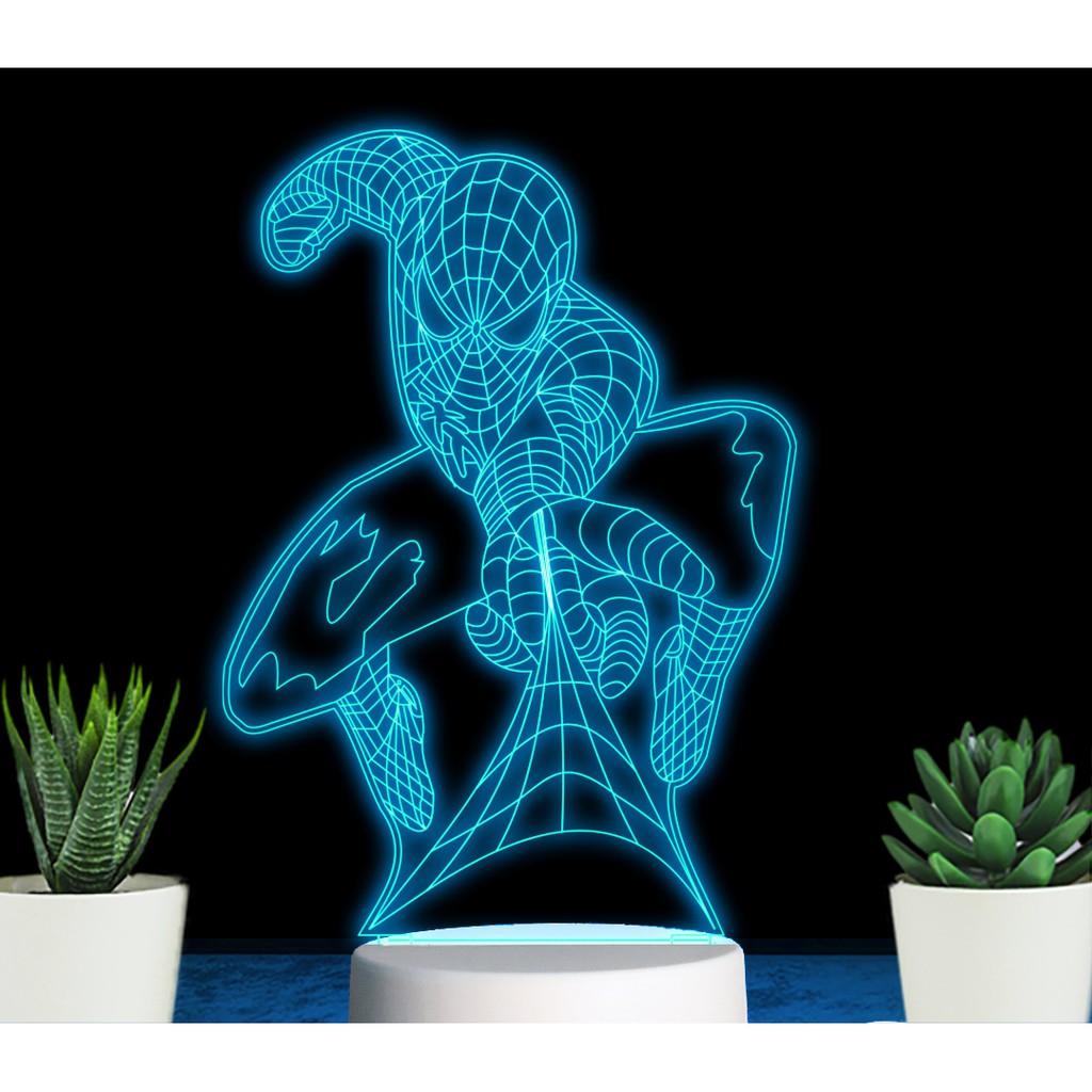 ĐÈN LED 3D 16 MÀU HÌNH NGƯỜI NHỆN - QUÀ TẶNG Ý NGHĨA, QUÀ SINH NHẬT,TRANG TRÍ, ĐỂ BÀN , PHÒNG NGỦ