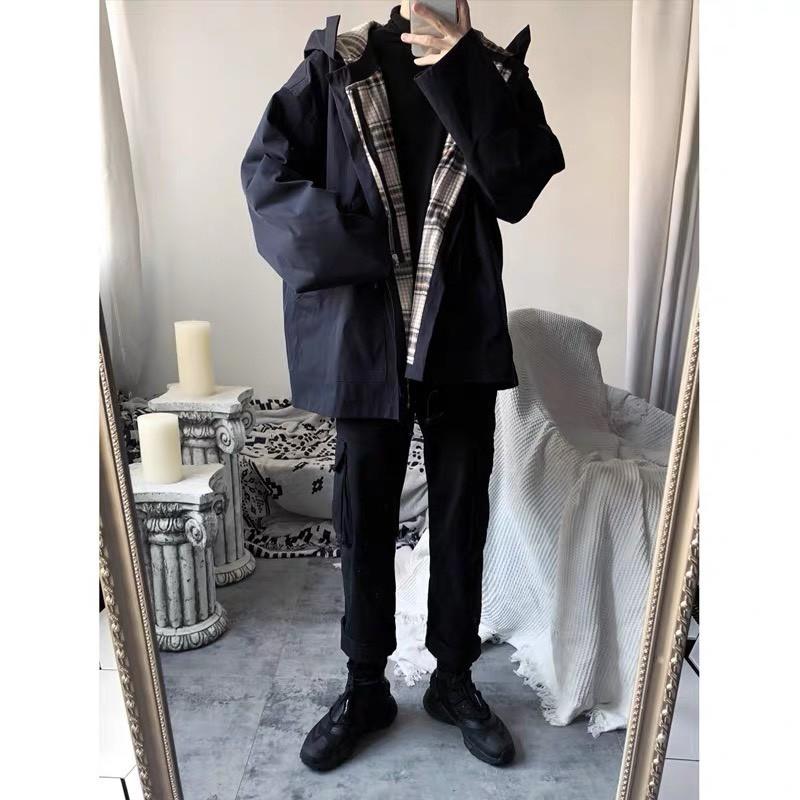 Áo Khoác KAKI Phối Caro UNISEX