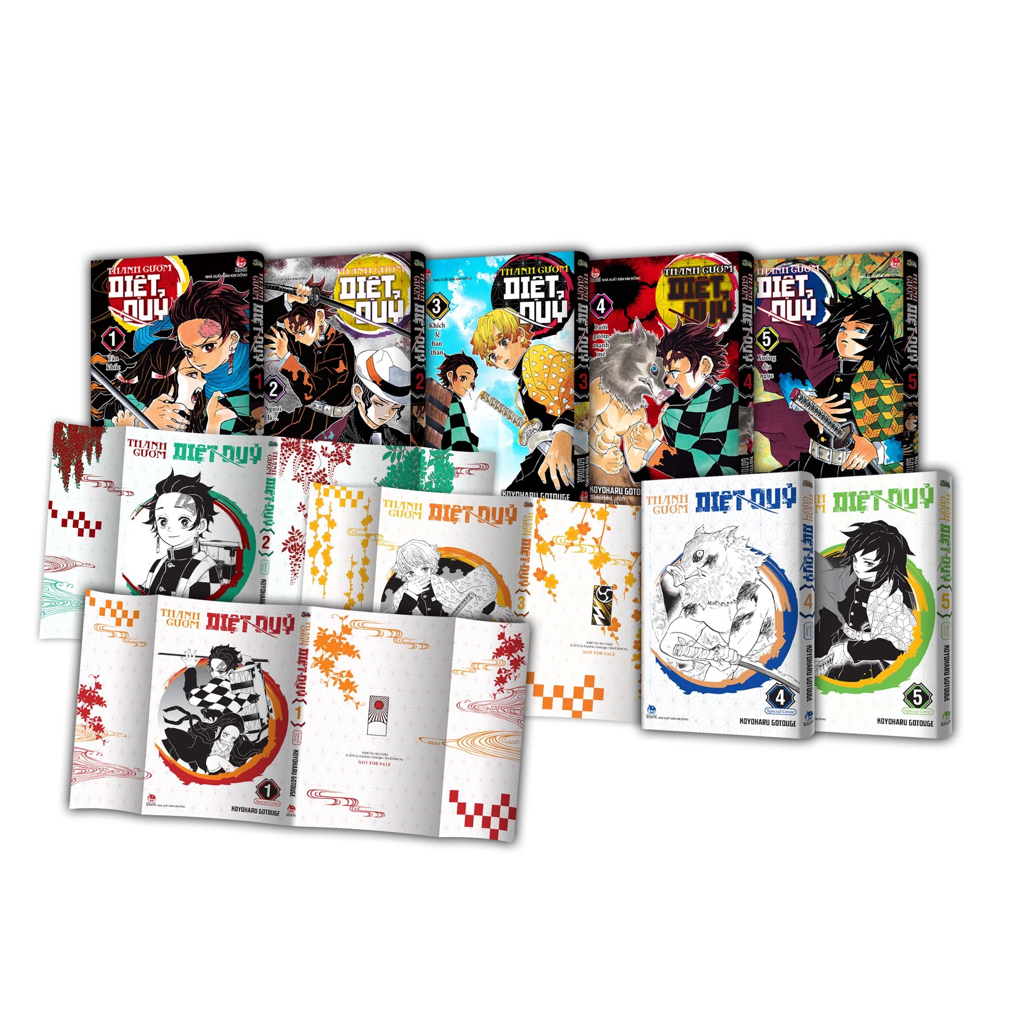 Sách - Premium Boxset Thanh Gươm Diệt Quỷ - Kimetsu No Yaiba (Hộp 23 Tập)- NXB Kim Đồng - Tặng Kèm 23 Bìa Áo Đặc Biệt + 1 Shikishi