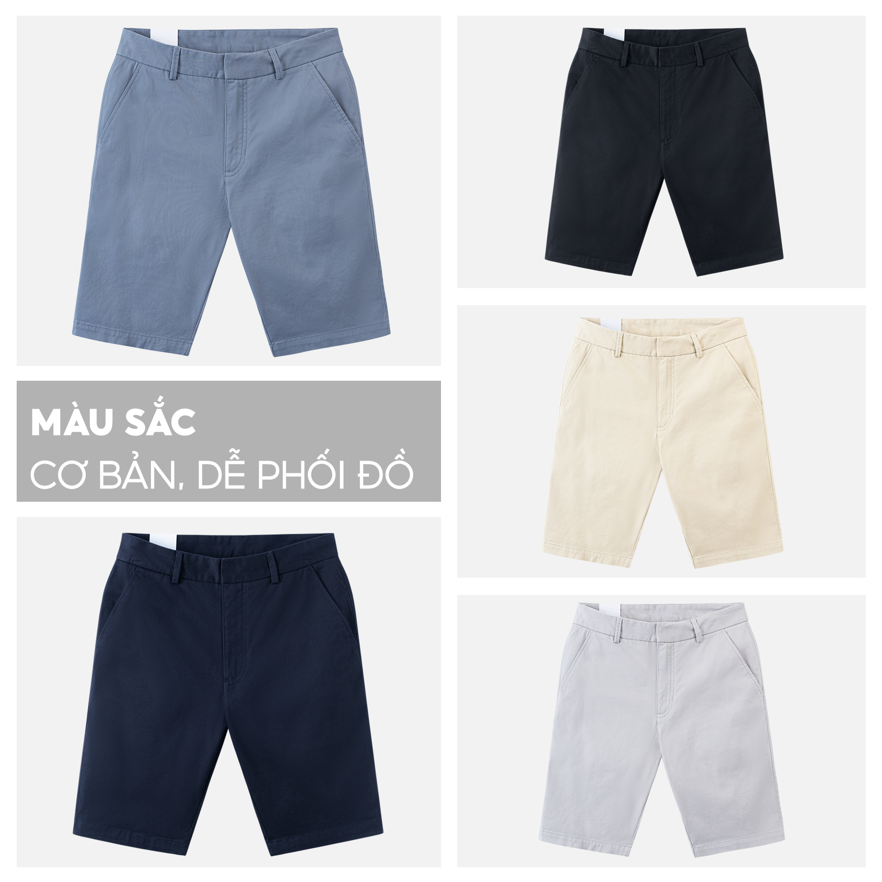 Quần Short Kaki Nam 5S FASHION, Chất Cotton, Cạp Giấu Cúc, Tinh Tế, Thiết Kế Basic, Lịch Sự (QSK23029)