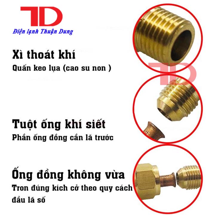 Combo 10 Ốc Nối Ống Đồng Phi 8 - Điện Lạnh Thuận Dung