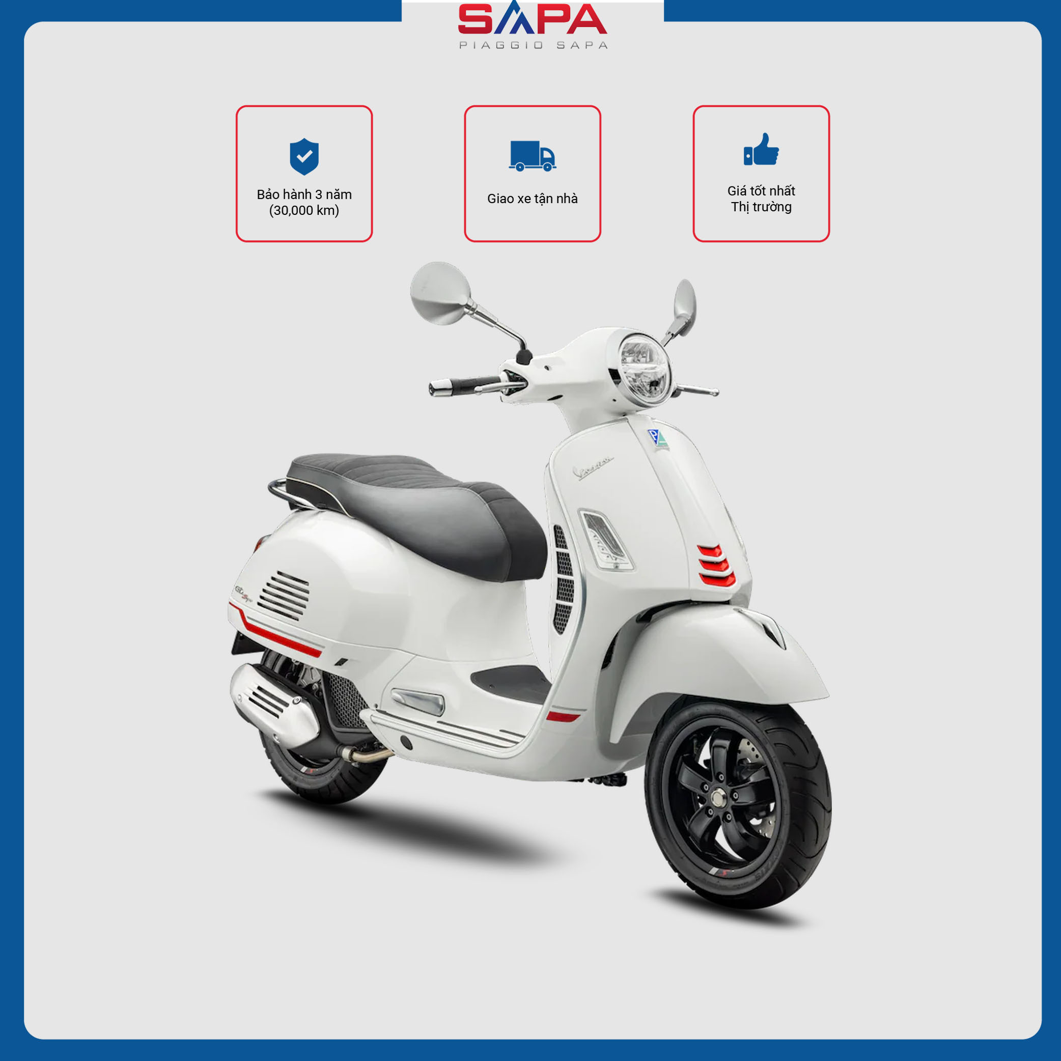 Xe Tay Ga Vespa GTS Super Sport 150 Màu Trắng White Innocenza