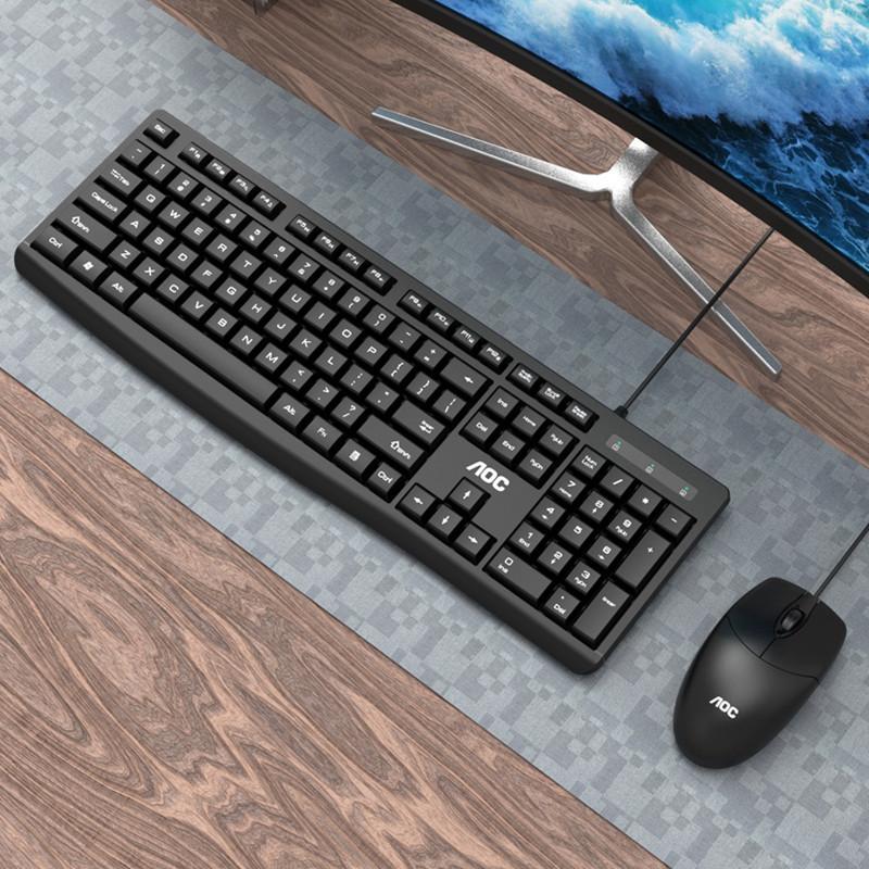 Vận Chuyển Nhanh AOC KM151 Bộ Bàn Phím Và Chuột Có Dây USB Tắt Tiếng Văn Phòng Kinh Doanh Máy Tính Chuyên Dụng Phím Chuột
