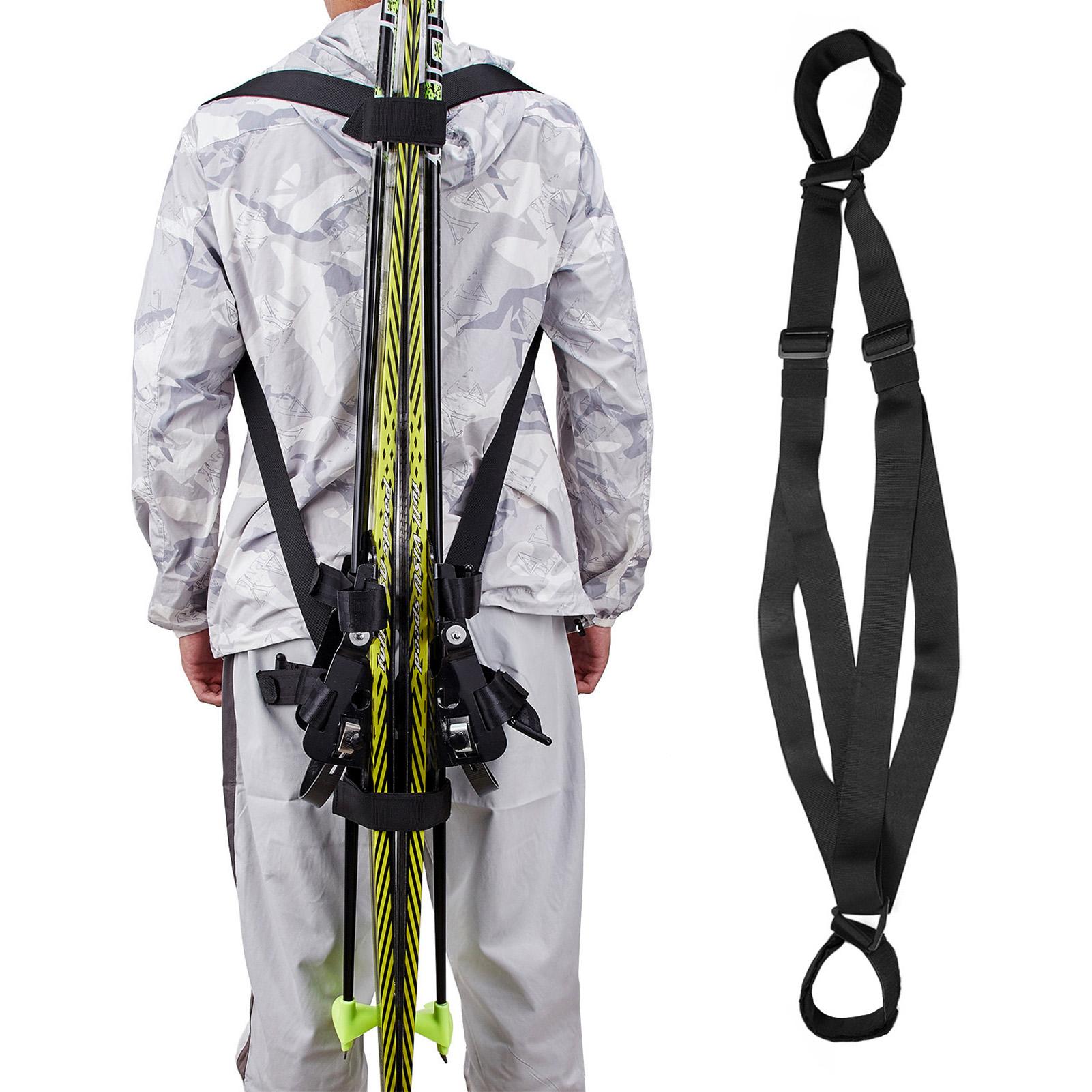 Ski & Poles Backpack Carrier Straps Adjustable Ski Shoulder Strap Ski Gear Holder Skiing Pole Nylon Strap Ski Accessory
