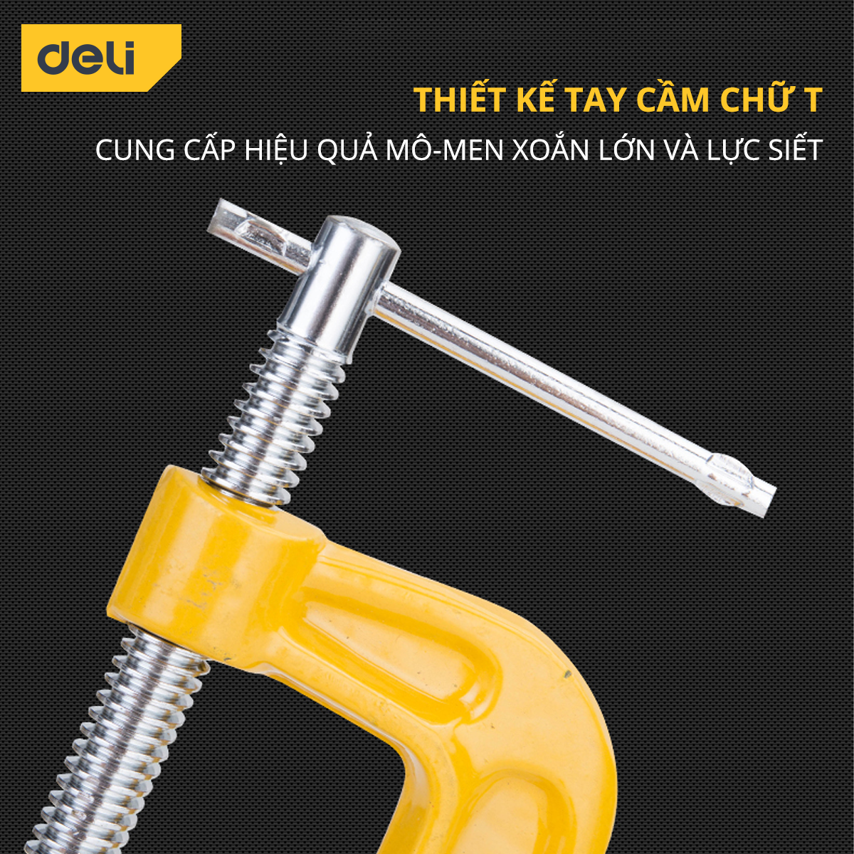 Cảo Chữ C Deli Cao Cấp - Kích Thước 3inch-75mm - Vam Chữ G Tiện Dụng - DL-G203