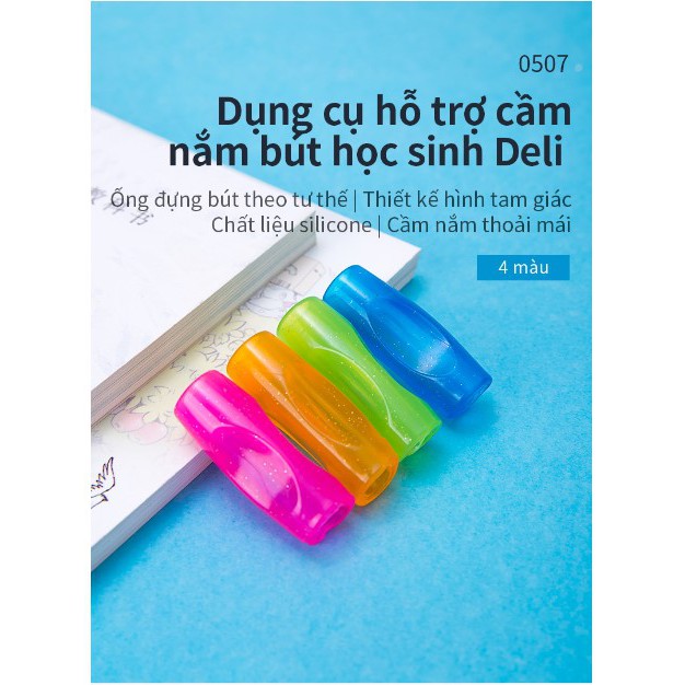 Dụng cụ hỗ trợ cầm nắm bút cho học sinh Deli - vỉ 4 chiếc - 507