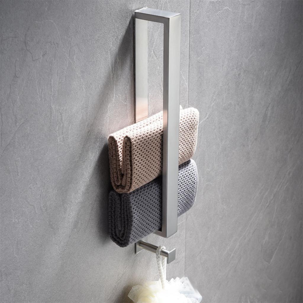 Towel Bar Rod Wall Mounted Adhesive Bathroom Towel Rail Rack