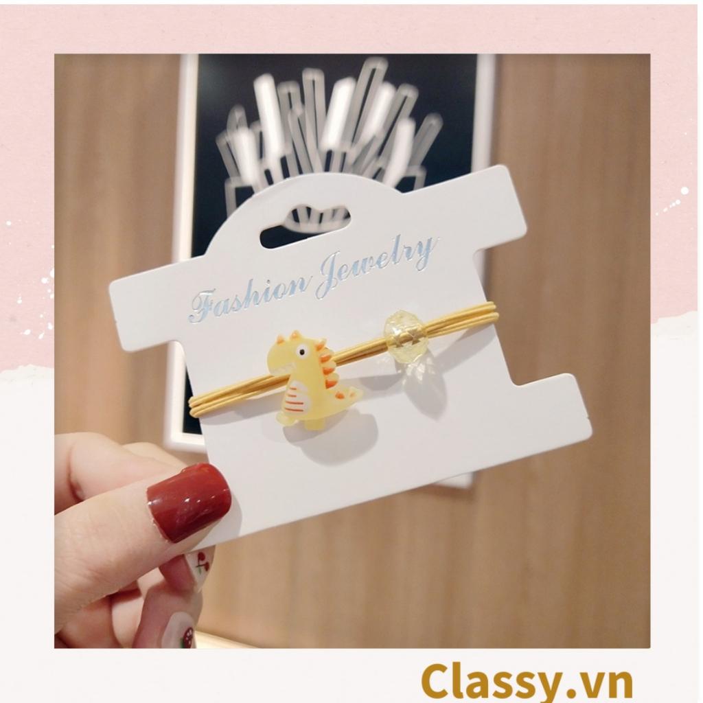 01 dây cột tóc đính hình chú khủng long trong suốt dễ thương Classy , bền chắc giá rẻ, nữ tính PK916