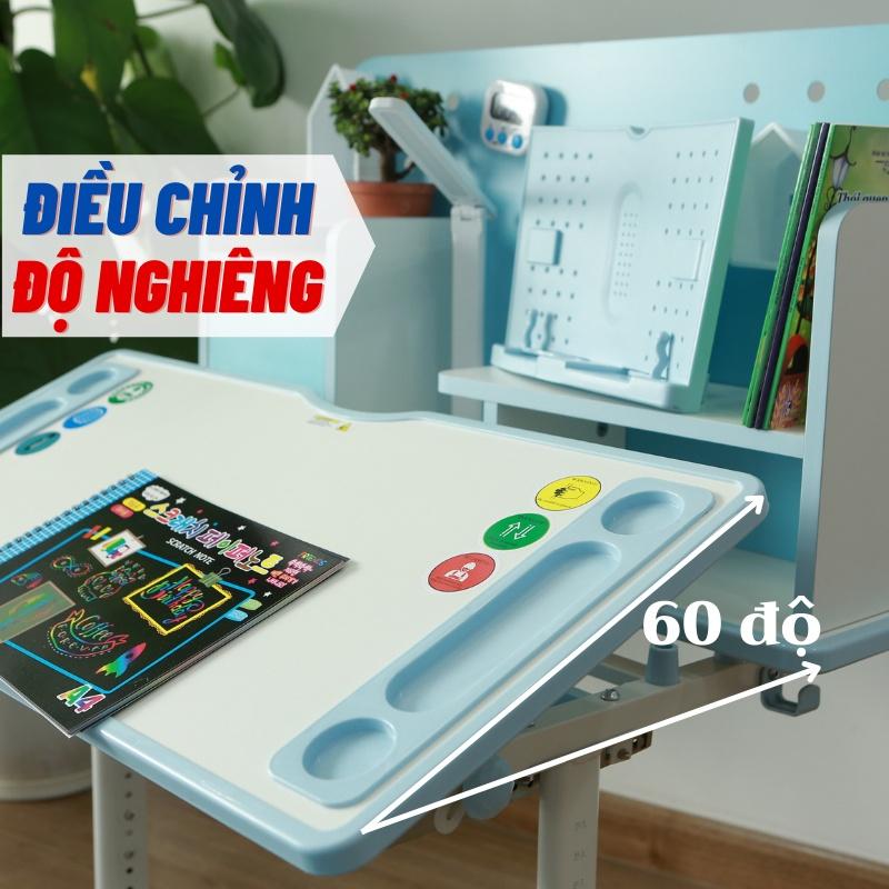 (Bán chạy 2022) Bàn ghế học sinh kèm giá sách A16, Bàn học thông minh Phù hợp nhiều độ tuổi, Bảo hành 24 tháng 1 đổi 1