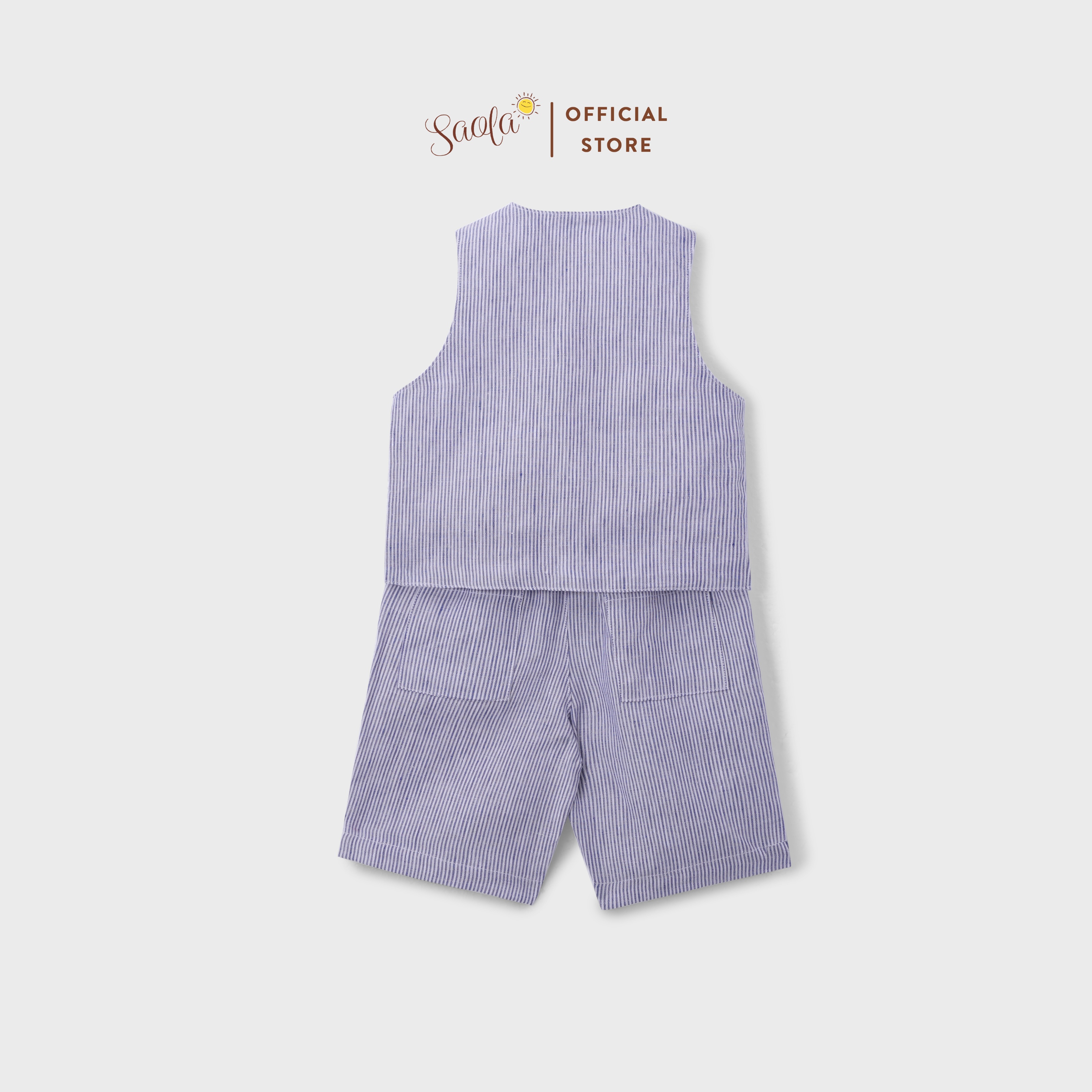 Bộ Gile Chất Liệu Linen Cao Cấp Phong Cách Hàn Quốc Cho Bé Trai - AVETT SET - GIL001 - SAOLA KIDS CLOTHING