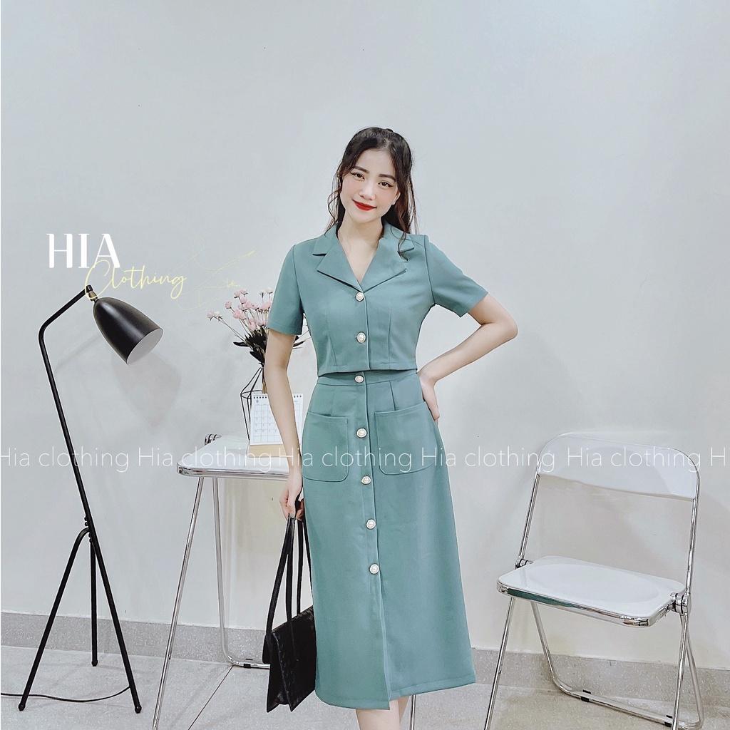 Set Áo Cổ Vest Chân Váy Dài| Thiết Kế Độc Quyền|HIA Clothing S405