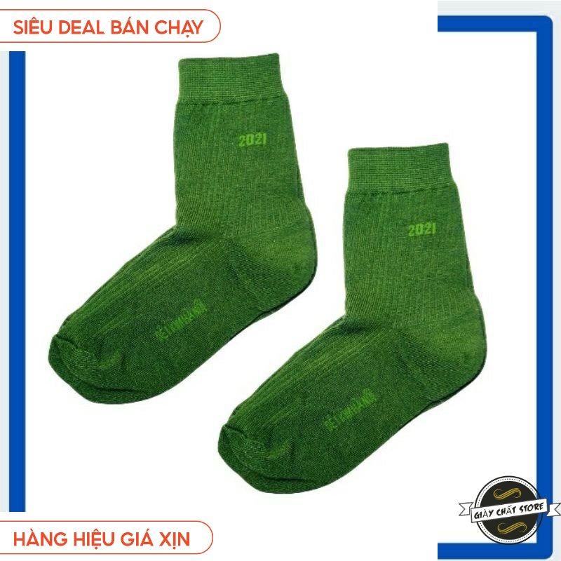 Tất Vớ XANH RÊU Nam Nữ Dày Dặn Co Giãn 4 Chiều MÃ SQ1