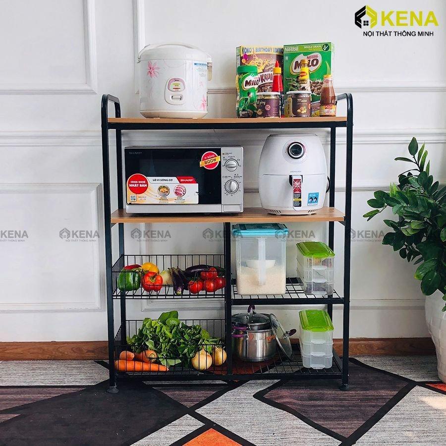 Kệ để lò vi sóng, kệ để nồi chiên không dầu KENA phủ sơn tĩnh điện cao cấp chống gỉ KN 139-2