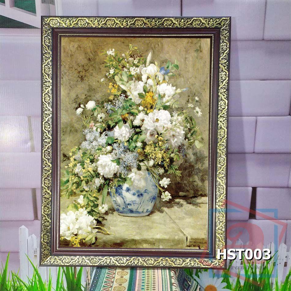 Tranh tĩnh vật hoa cổ điển - Phong cách Châu Âu sang trọng - in trên mica gương cao cấp - HST003