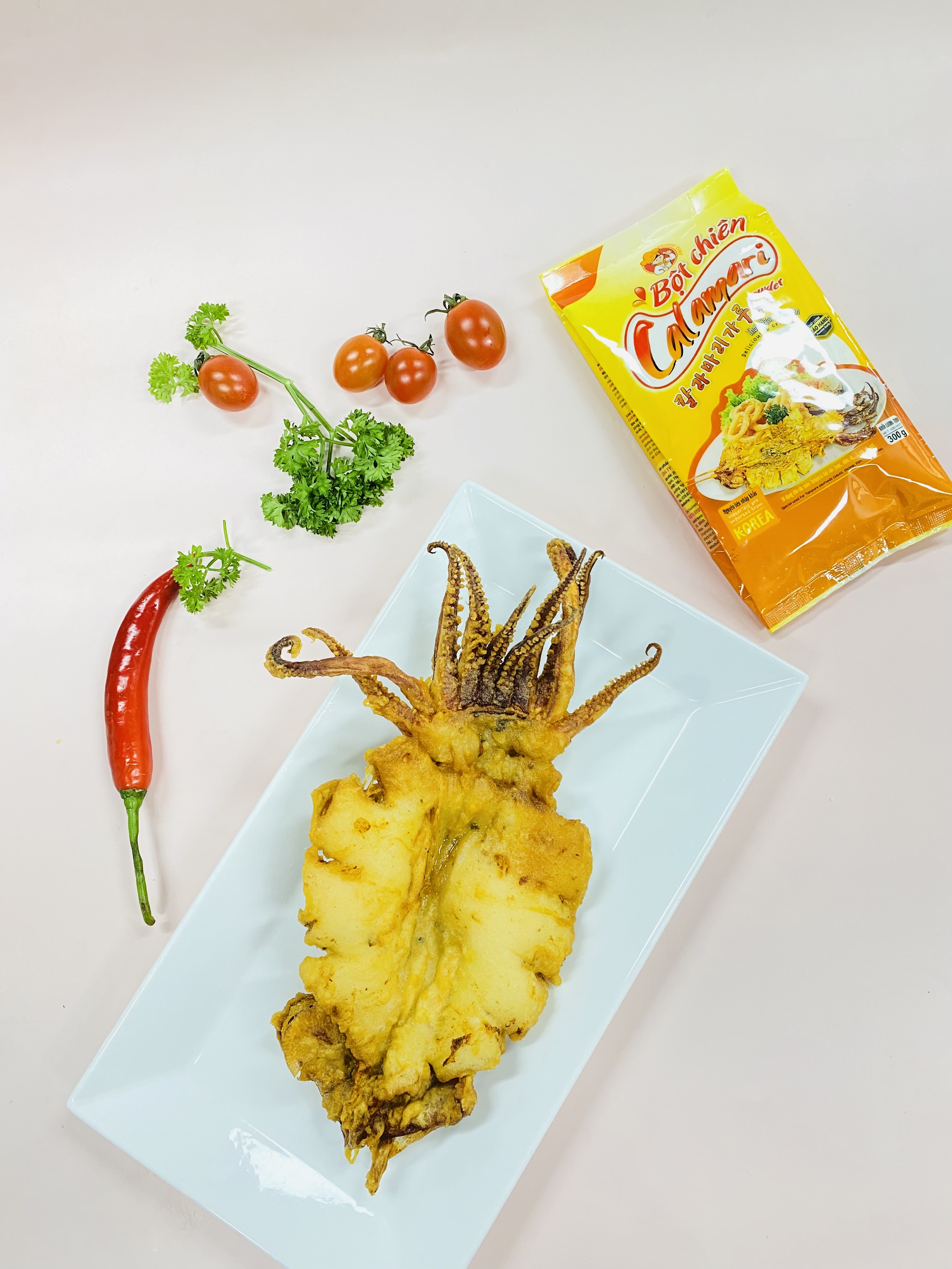 Bột chiên Tempura Hải Sản, Rau Củ Quả Calamari - Nguyên liệu nhập khẩu Hàn Quốc