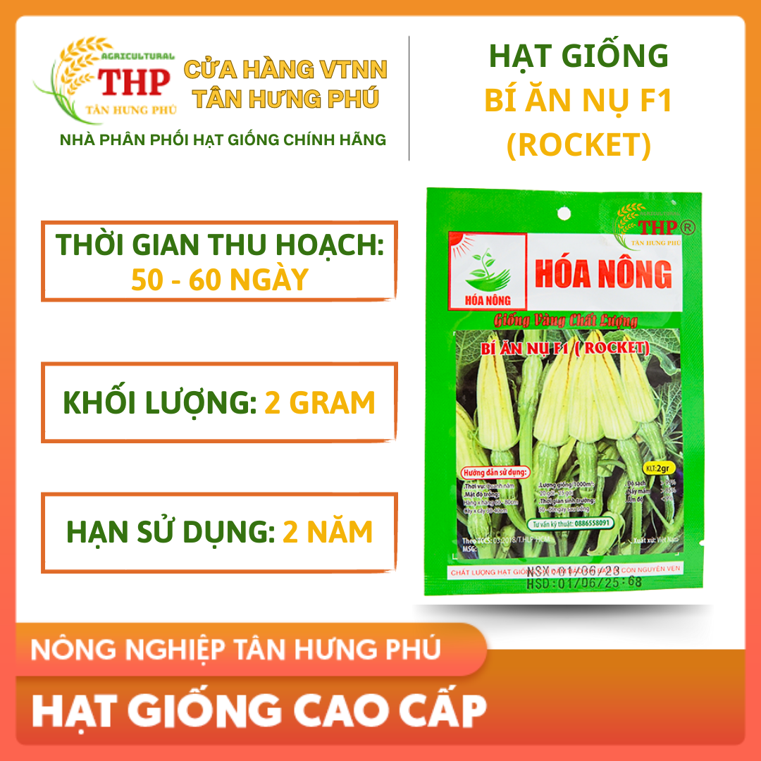Hạt giống Bí Ăn Nụ F1 | Hạt Giống | gói 2gr
